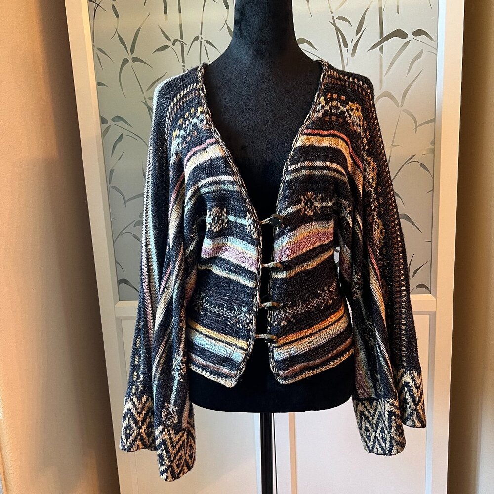 Free People Striped Knit Cardigan S